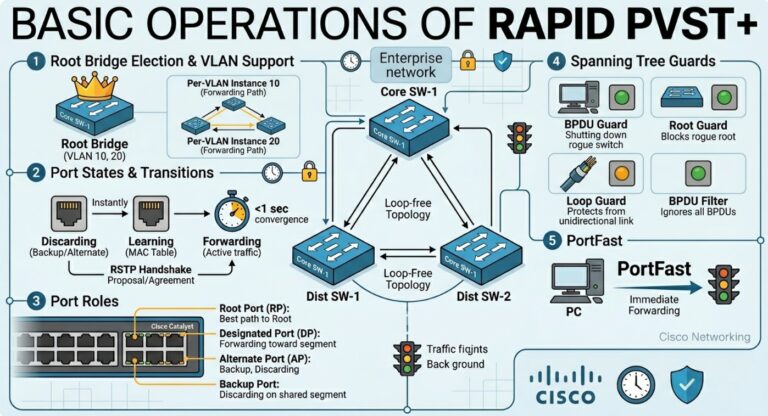 basic operations of rapid pvst+ stp