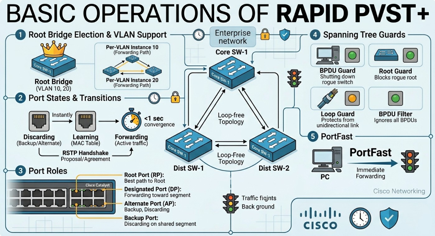 basic operations of rapid pvst+ stp